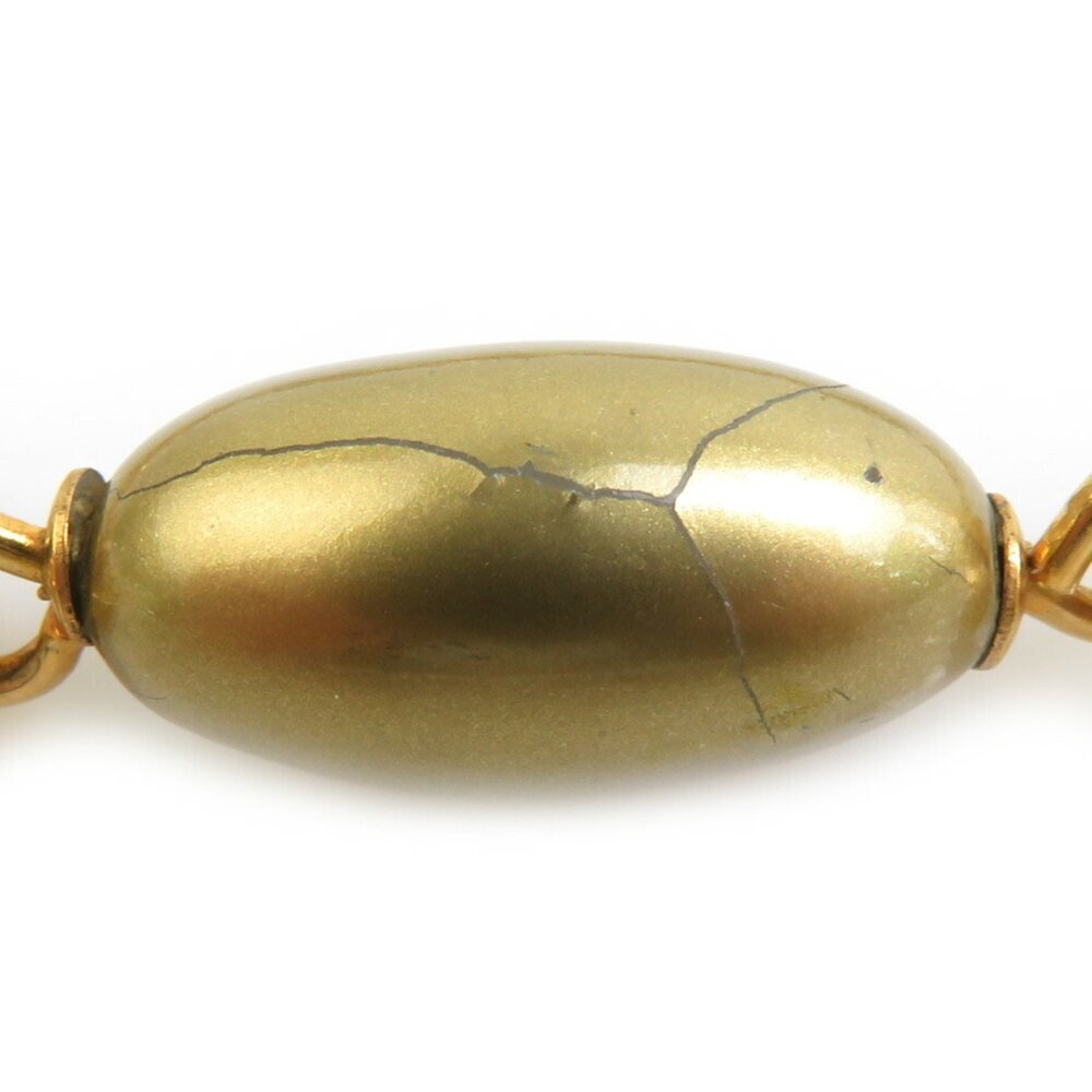 CHANEL Authentic Gold Pearl Logo Necklace - Picture 4 of 5
